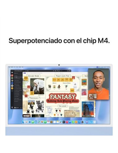 Apple iMac M4 10 Núcleos/ 24GB/ 512GB SSD/ GPU 10 Núcleos/ 24" Retina 4.5K Azul