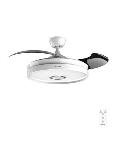 Cecotec EnergySilence Aero 4360 Invisible Sound Ventilador de Techo 35W LED 22W Bluetooth Aspas Retráctiles