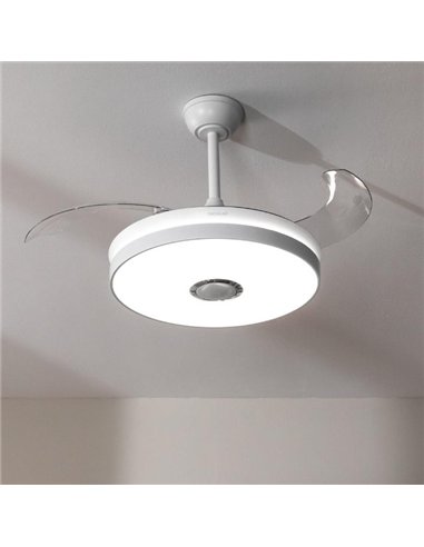 Cecotec EnergySilence Aero 4360 Invisible Sound Ventilador de Techo 35W LED 22W Bluetooth Aspas Retráctiles