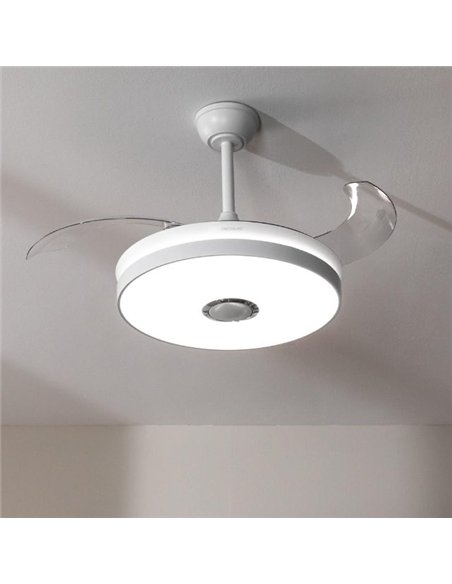 Cecotec EnergySilence Aero 4360 Invisible Sound Ventilador de Techo 35W LED 22W Bluetooth Aspas Retráctiles