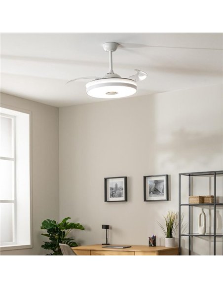 Cecotec EnergySilence Aero 4360 Invisible Sound Ventilador de Techo 35W LED 22W Bluetooth Aspas Retráctiles