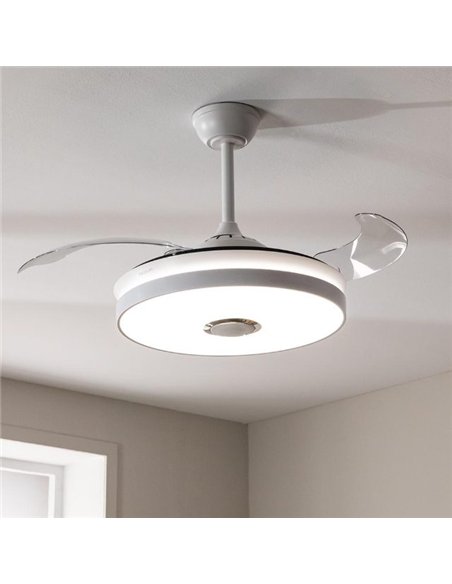 Cecotec EnergySilence Aero 4360 Invisible Sound Ventilador de Techo 35W LED 22W Bluetooth Aspas Retráctiles