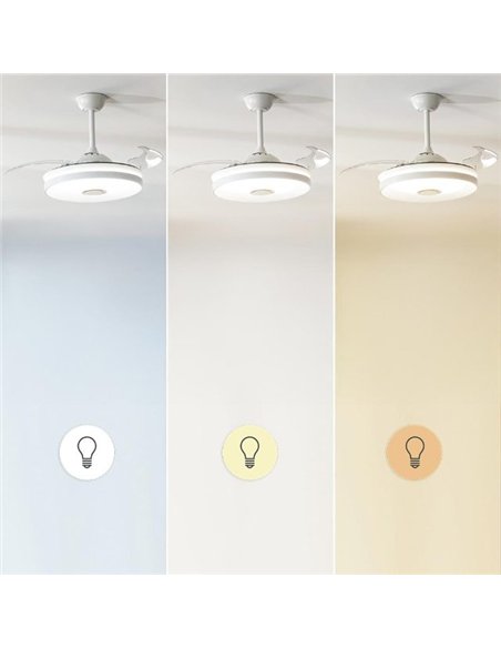 Cecotec EnergySilence Aero 4360 Invisible Sound Ventilador de Techo 35W LED 22W Bluetooth Aspas Retráctiles