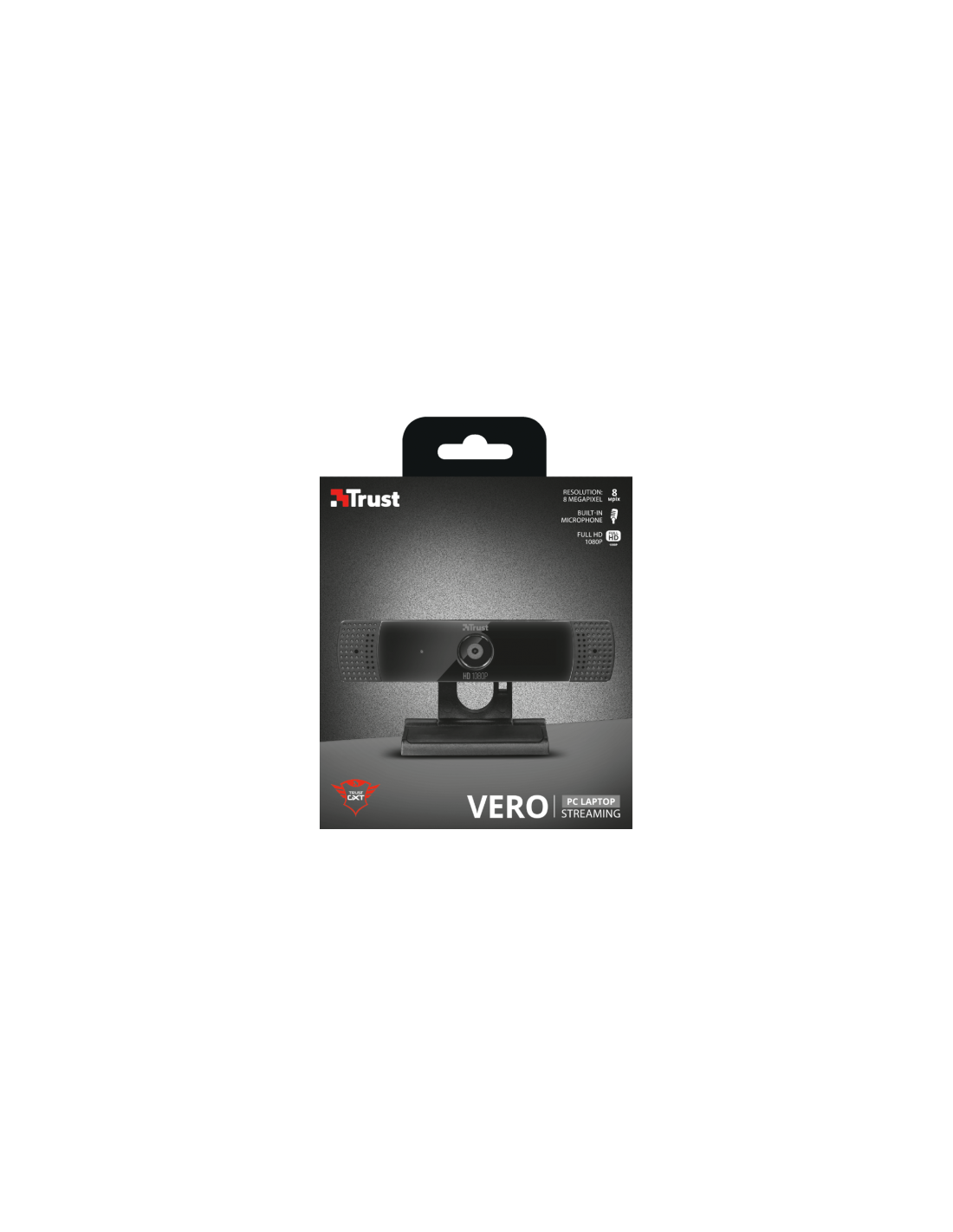 Trust Vero Webcam Full HD 1080P - Microfono Integrato, Perfetta Per Videochiamate E Streaming