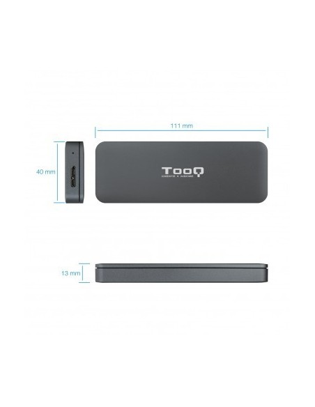 TOOQ M.2 NGFF SSD Gehäuse – Externes Alu-Gehäuse, USB 3.1 Gen1, Bis 1 TB, Für 2230/2242/2260/2280 SSDs | Grau
