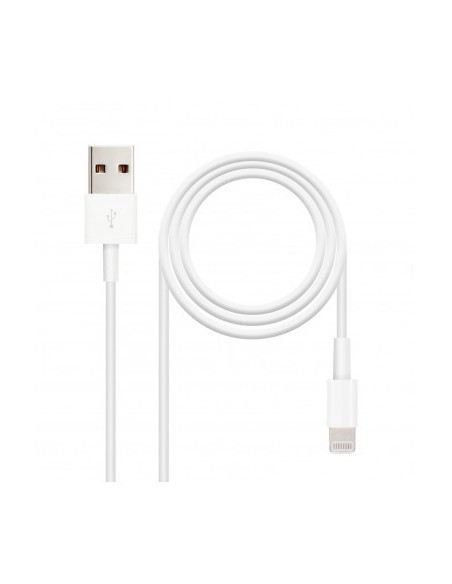 CABLE USB NANO CABLE USB2.0 A/M - LIGHTNING IPHONE 2.0M BLANCO - miniatura 3