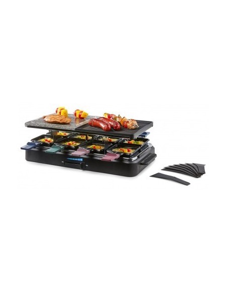 Raclette Eléctrico Tefal Neo Deco 6 Personas - 850W, Placa Antiadherente Y 6 Cazuelas, Ideal Para Reuniones