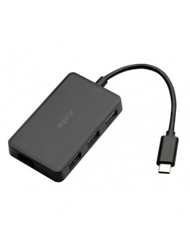 HUB APPROX 4 PUERTOS USB 3.0 A TYPE-C NEGRO - miniatura 3
