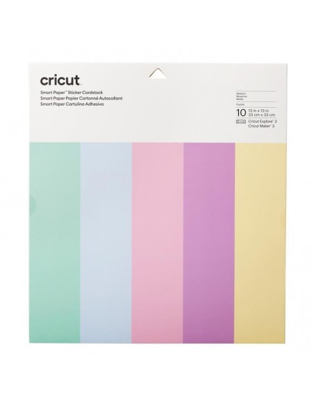 Cricut Smart Sticker Cardstock 10 hojas Pastel 33 x 33cm
