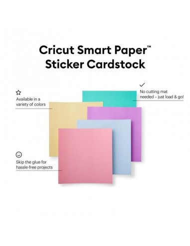 Cricut Smart Sticker Cardstock 10 hojas Pastel 33 x 33cm