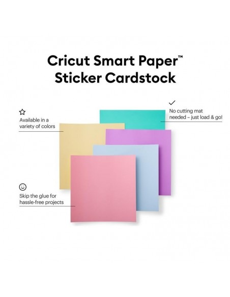 Cricut Smart Sticker Cardstock 10 hojas Pastel 33 x 33cm