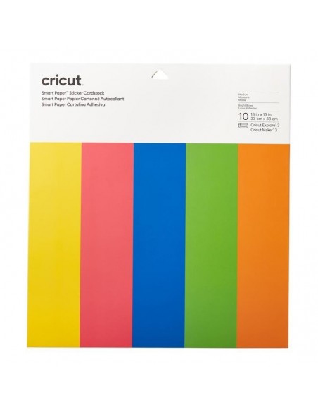 Cricut Smart Sticker Cardstock 10 hojas Brillantes 33 x 33cm