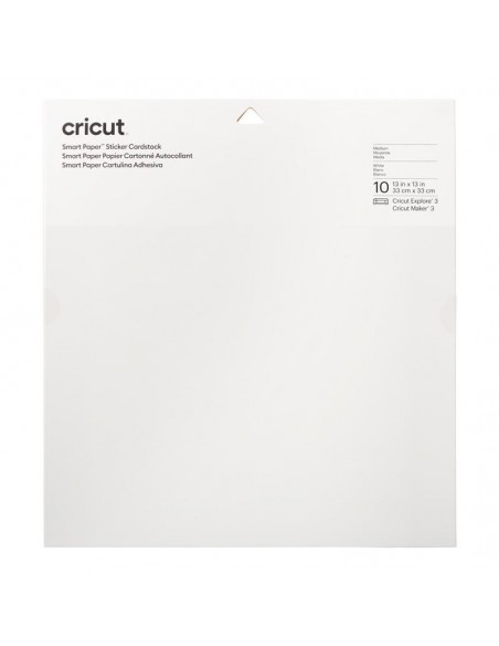 Cricut Smart Sticker Cardstock 10 hojas Blancas 33 x 33cm