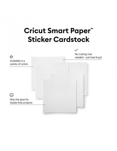 Cricut Smart Sticker Cardstock 10 hojas Blancas 33 x 33cm