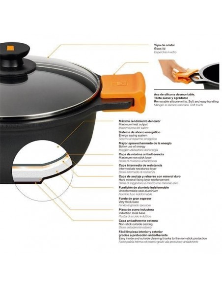 Bra Sartén Honda Efficient Orange A281124 - Ø24cm