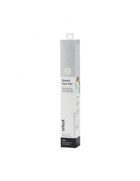 Cricut Smart Iron-on Vinilo Termoadhesivo Purpurina Plata 33 x 91cm