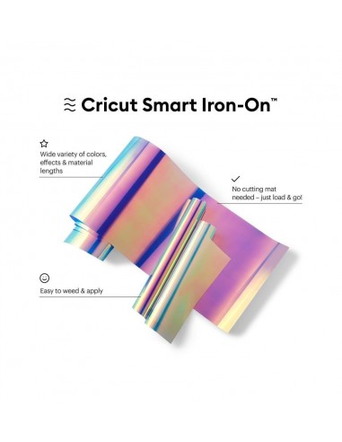 Cricut Smart Iron-on Vinilo Termoadhesivo Holográfico Azul 33 x 273cm