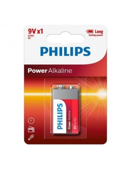 Philips Alkaline Power Pila Alcalina 6 LR61 9V