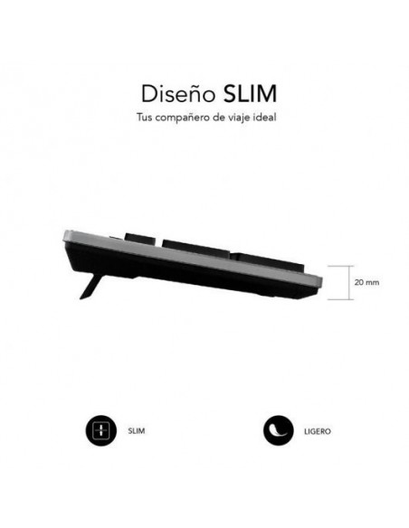 Subblim Ergo Silent Flat Teclado USB Negro/Gris