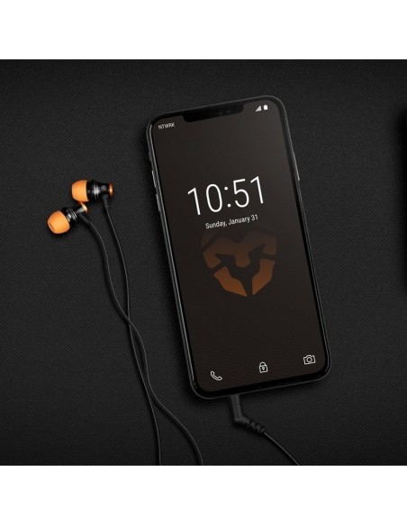 Krom Kinear Auriculares Gaming Intrauditivos Negro/Naranja