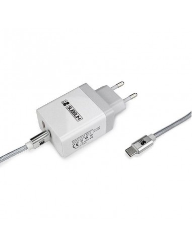 Subblim Cargador de Pared USB 2.4A + Cable USB-C Blanco