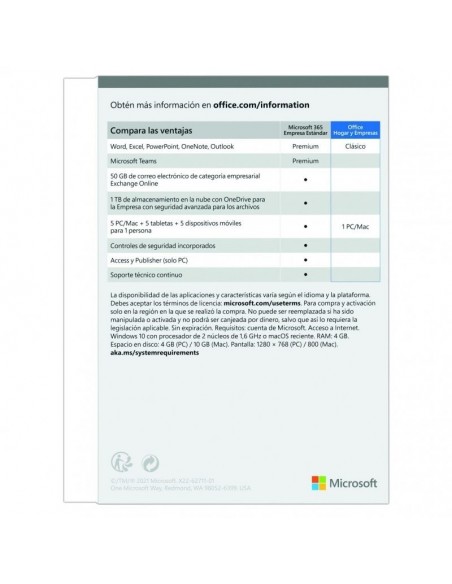 Microsoft Office Hogar y Empresas 2021