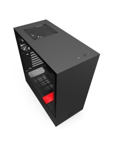 NZXT H510 Caja Cristal Templado USB 3.1 Negro/Rojo Mate