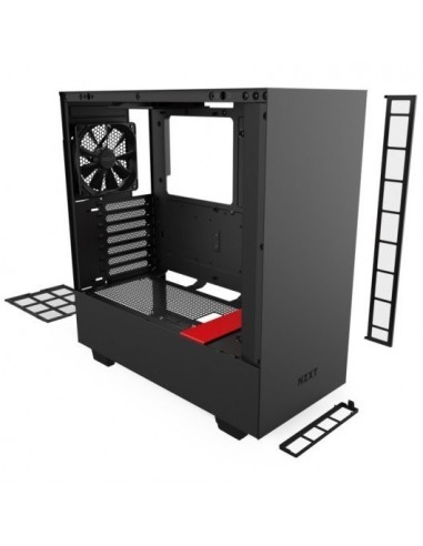 NZXT H510 Caja Cristal Templado USB 3.1 Negro/Rojo Mate