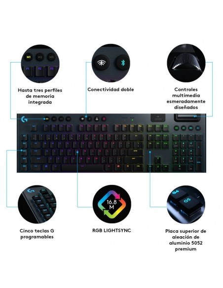 Logitech G915 Teclado Mecánico Gaming Inalámbrico RGB GL