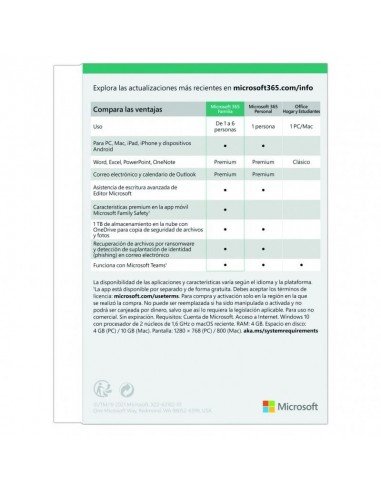 Microsoft 365 Familia 12 Meses 6 Usuarios