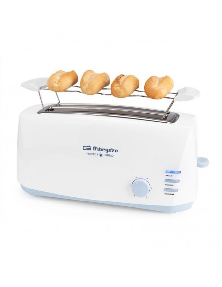 Orbegozo TO-4500 Tostador Doble Ranura Larga 1400W Blanco