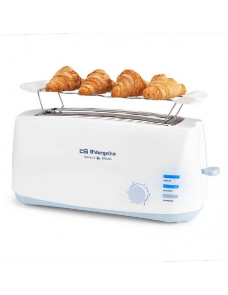 Orbegozo TO-4500 Tostador Doble Ranura Larga 1400W Blanco
