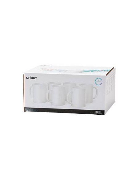 Cricut Pack 6 Tazas Cerámica 443ml / 15Oz Blancas Sublimación Infusible