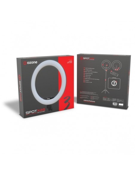 Ozone Spot X46 Kit de Anillo Luz LED con Trípode Telescópico 46 cm 50W