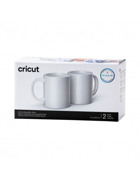Cricut Pack 2 Tazas Cerámica 340ml / 12 oz Blancas Sublimación Infusible