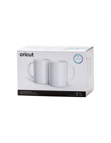 Cricut Pack 2 Tazas Cerámica 425 ml / 15 OZ Blancas Sublimación Infusible