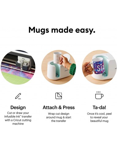 Cricut Pack 2 Tazas Cerámica 425 ml / 15 OZ Blancas Sublimación Infusible