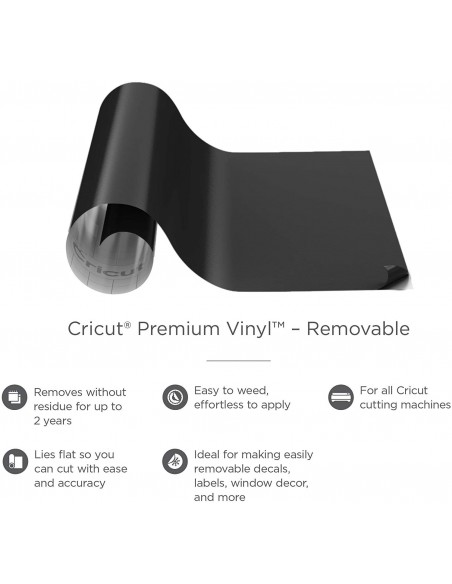 Cricut Vinilo Removible 12" x 48" Negro