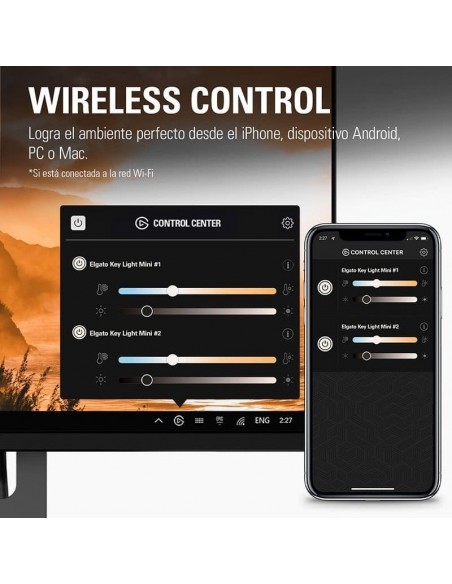 Elgato Key Light Mini Panel LED Portátil para Streaming 800 Lúmenes