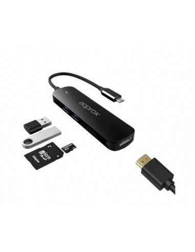 Approx APPC45 Hub Adaptador 5 en 1 USB Tipo-C 