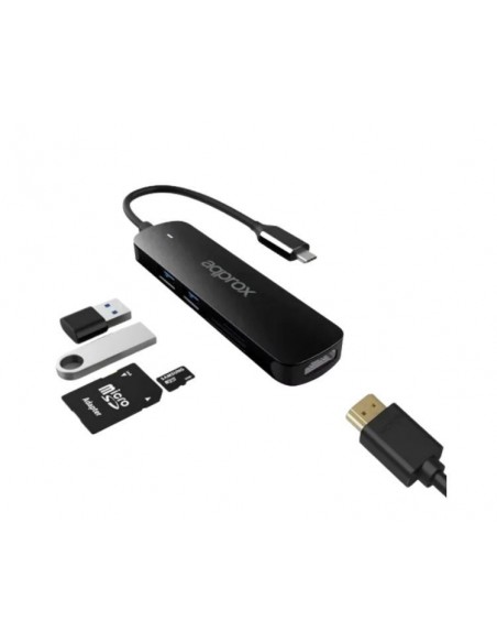 Approx APPC45 Hub Adaptador 5 en 1 USB Tipo-C 