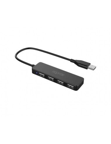Approx APPC46 Hub Adaptador 4 Puertos USB 2.0 Negro