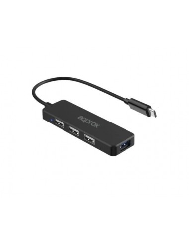 Approx APPC48 Hub Adaptador 4 Puertos USB 3.0 Negro