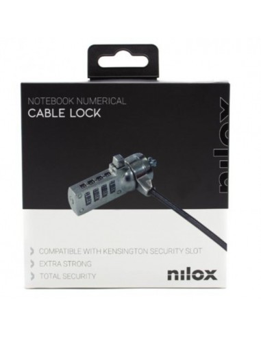 Nilox Cable de Seguridad con Código de Seguriad 1.8m