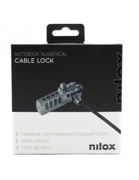 Nilox Cable de Seguridad con Código de Seguriad 1.8m