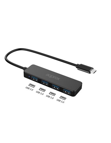 Approx Adaptador 4 Puertos USB 3.0 HUB a Type C