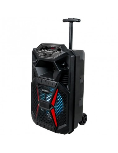 Denver TSP-120 Altavoz Portátil 8" 100W con Trolley y luz frontal 