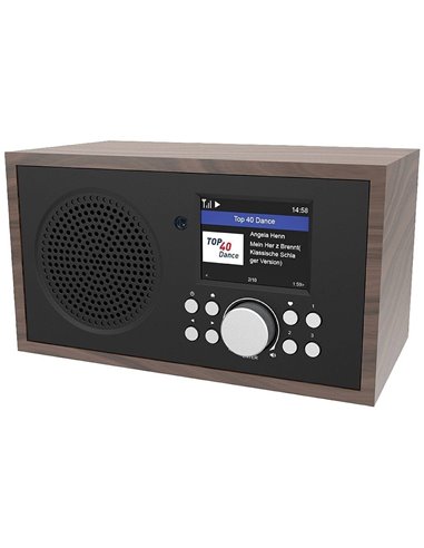 Denver IR-135B Radio Internet WiFi con Reloj y Alarma Madera