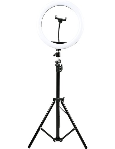 Denver RLT-1201 Aro de Luz 12" 800 lúmenes con Trípode 210cm