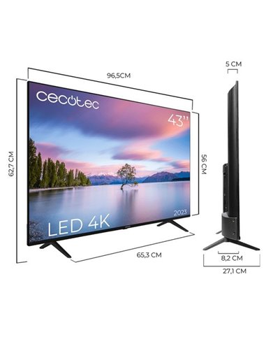 Cecotec TV A1 series ALU10043 43" LED 4K UHD HDR10 SmartTV Televisor